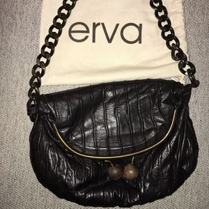 ERVA Black Leather Purse